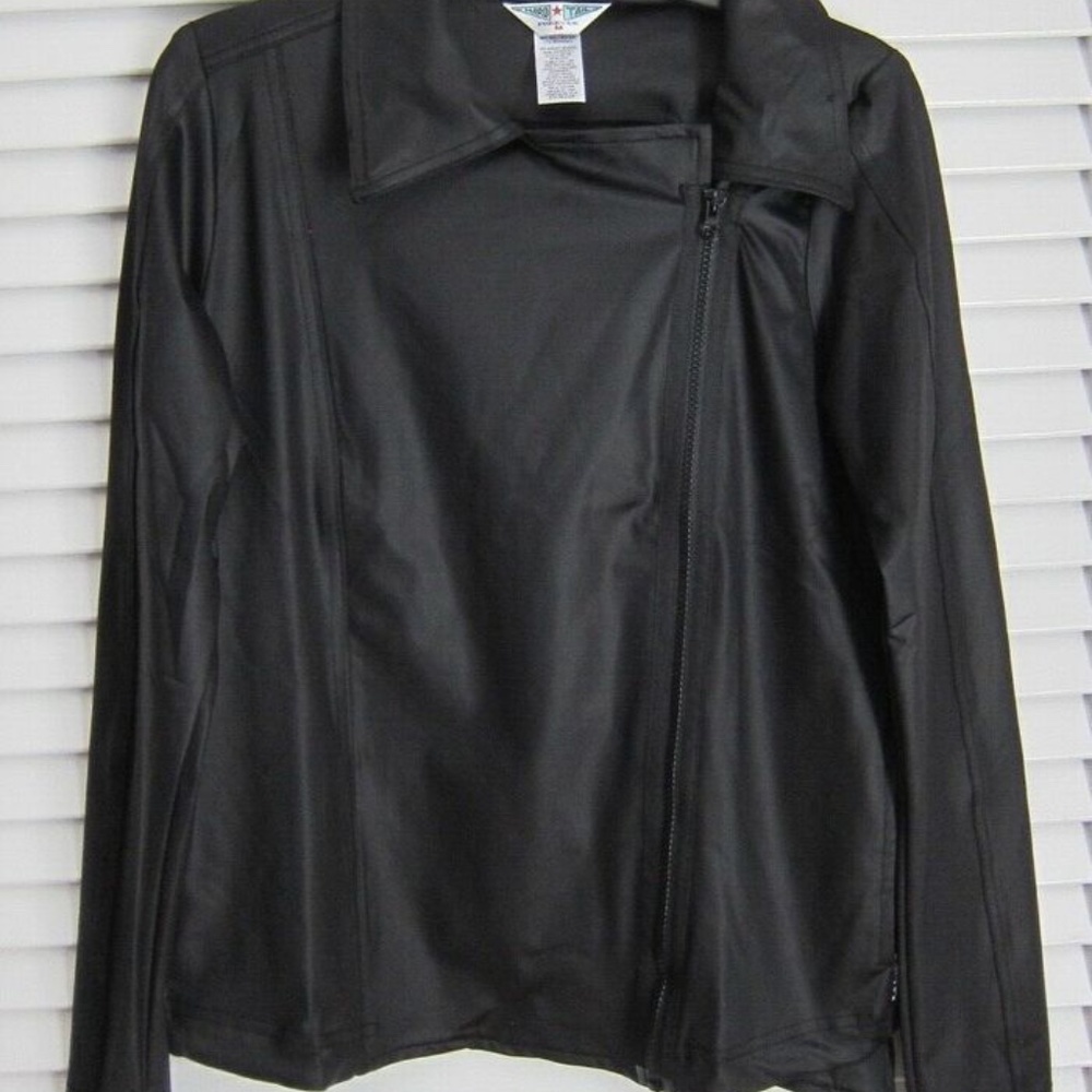 NWT Hard Tail Forever Liquid Black Easy Rider Moto Jacket Shine sz M